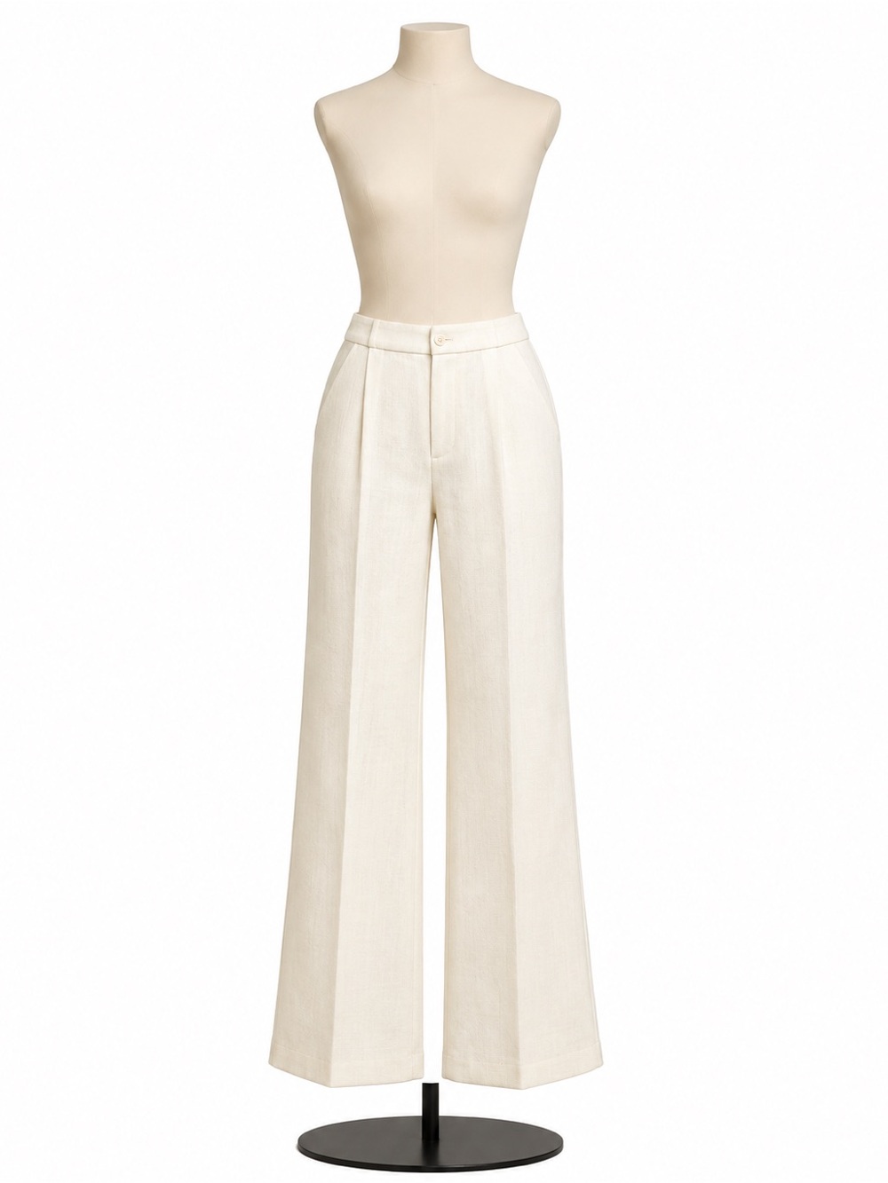 Alberta Ferretti Cream Wide-Leg Trousers